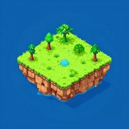 small isometric island in the ocean, 8 bit