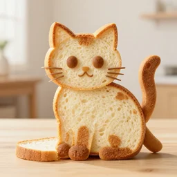 cat made of bread