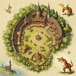 handpainted floor plan map of a fantasy tavern, by greg rutkowski and james gurney, trending on artstation