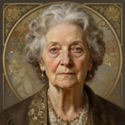 portrait of a very old woman, intricate, elegant, highly detailed, ray tracing, digital painting, artstation, concept art, smooth, sharp focus, illustration, art by artgerm and greg rutkowski and alphonse mucha, 8 k