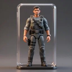 a commander sterling action - figure, 8 k, high - res, cinema 4 d