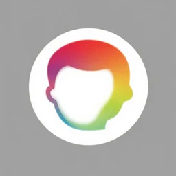 a logo of a head, simplistic, colorful,