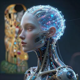 cybernetic deity dreaming itself into reality with its networked mind, lsd, intricate detail, royo, whealan, giger, klimt, hd, octane render, unreal engine,