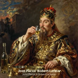 A detailed oil painting of a majestic emperor toasting by John Parrot and Robert Lefevre