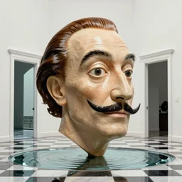 hyperrealistic random objects in a surreal minimalistic dreamscape environment by salvador dali, enormous melting mannequin head statue, highly detailed, 3 d render, vray, octane, beautiful lighting, photorealistic, intricate, elegant, wayne barlowe, water, mirrors, doorway, beautiful, masterpiece, trending on artstation, artgerm, checkered floor