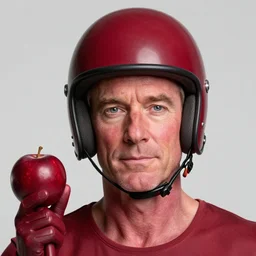 portrait of bryan cranston with a cranberry helmet, cranberry skin, cranberry statue, studio light, bloom, detailed face, magazine, press, photo, steve mccurry, david lazar, canon, nikon, focus