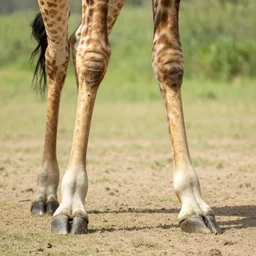 a giraffe with human legs and hairy feets