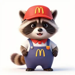 raccoon dressed as a McDonald’s employee