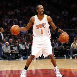 Snoop Dogg playing basketball