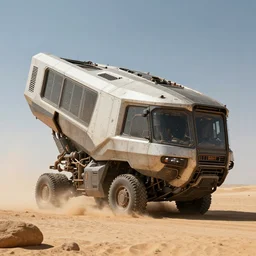 Sci-Fi industrial futuristic futurism Brutalism brutalistic Angular huge huge carrying carrier vehicle desert