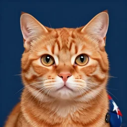 a beautiful rendering of orange tabby cat as captain America by nick Silva, trending on artstation, instagram