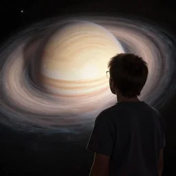 an eternal being looking at the protoplanetary disk wondering if he had made a mistake, hyperrealistic