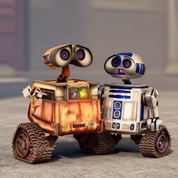 a mix between wall - e and r 2 d 2