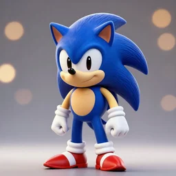 An extremely beautiful studio photo of Sonic the Hedgehog, bokeh, 90mm, f/1.4