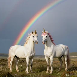 pretty unicorns with rainbows