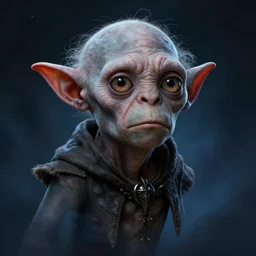 epic professional digital airbrushed half torso portrait art of an emo Gollum, lord of the rings, sci-fi art, fantasy art, best on artstation, cgsociety, wlop, Behance, pixiv, cosmic, epic, stunning, gorgeous, moody, cinematic,  masterpiece by Tom Lockwood and Gerald Brom