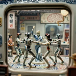fuji gfx, 2 0 0 mm ; beautiful hyperrealistic dithered film still from nepal movie of cyborg lab dance scene in style of 1 9 9 0 s frontiers in miniature porcelain retrofuturism deep emboss macro design architectural art studio photography magazine seinen manga wired devanagari brain map extreme closeup portrait edition, real - life shinkansen window view porcelain izakaya sign, highly detailed, tilt shift background