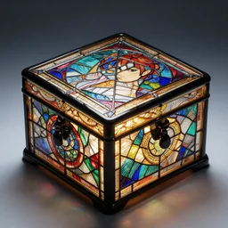 Kaoru Saito; intricate glass work; exquisite; stained glass; intricately woven colors; puzzle box