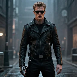 new 4k still from 2023 Terminator reboot staring Timothy Chalamet as terminator