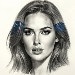 realistic tattoo sketch of megan fox face double exposure with a mountain scenery, in the style of matteo pasqualin, amazing detail, sharp