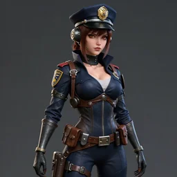A black dieselpunk policewoman, visualartzi, dieselpunk, anime, concept art by Karla Ortiz, James Paick, Charlie Bowater, Krenz Cushart, highly detailed, ultra detailed, ultra realistic, trending on artstation, cgstudio