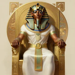 sean bean as a dark - skinned egyptian pharao sitting on a throne, intricate, elegant, highly detailed, digital painting, artstation, concept art, matte, sharp focus, illustration, art by anders zorn and greg rutkowski and alphonse mucha