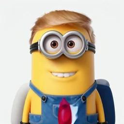 portrait photo of trump as a minion as a human being