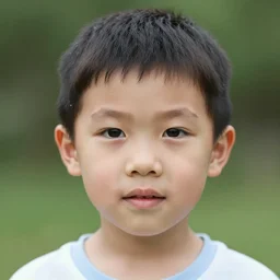 a face portrait of stoya at 6 years old. photography.