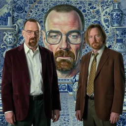 bryan cranston and aaron paul in breaking bad, surrealist painting by igor morski, gediminas pranckevicius, beeple, ornament, porcelain, super - resolution, soft lighting, ray tracing global illumination, in a symbolic and meaningful style