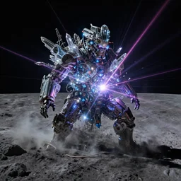 lunar - saturnine right of illumination, photorealistic, technical, aggression, royo, frazetta, giger, leds, dust, laser light, crystalline shimmers, chaos, complexity, emergence,