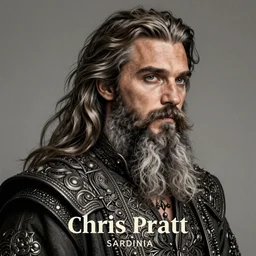 chris pratt sardinian, long beard, long hair, intricate, elegant, highly detailed, digital painting, artstation, concept art, sharp focus, illustration, orientalism, aleksi briclot, rutkowski, bouguereau