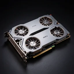product photo of triple wide extra long gtx rtx 4 0 9 0 nvidia gpu graphics card dramatic black background