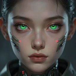 zulu cyborg, male, green eyes, red diodes, science fiction, highly detailed, digital painting, beautiful eyes, symmetry, concept art, sharp focus, illustration, art by artgerm and greg rutkowski and magali villeneuve and ilya kuvshinov!