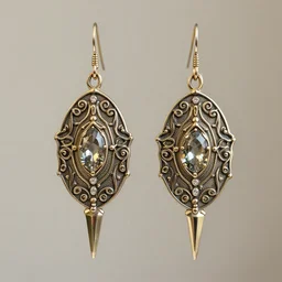 big and beautiful detailed artnouveau style earrings sharp focus 8 k