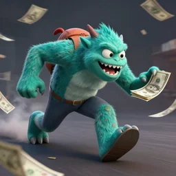 monster chasing money