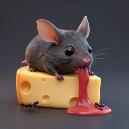 cheese bat rat ant ant unreal engine, octane render, yuck, vomit