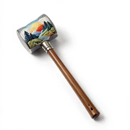 embroidered mace, commercial catalog photo, isolated on a pure white background, centered, entire object in frame, sharp focus, soft studio lighting