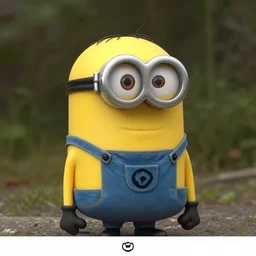 trail _ camera _ photo _ of _ a _ minion _ in _ the _ woods _ realistic _ spooky _ grimdark _ night _ black _ and _ white