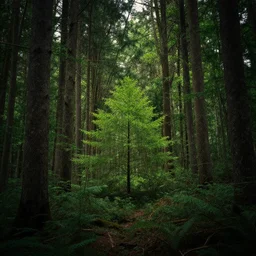 a small forest within a big forest, bad quality photoshop