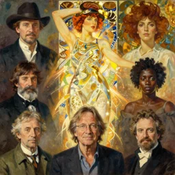 neil young, portrait painting by richard schmid, maxfield parrish, kehinde wiley, thomas moran, studio ghibli, loish, alphonse mucha, fashion photography, hierarchy of detail