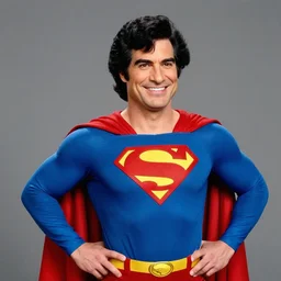 bob ross as superman, realistic