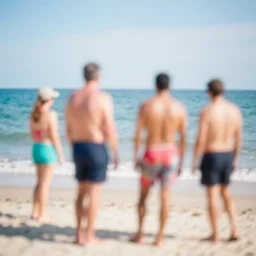 blurry human figures on a beach, colourful, over exposure, sigma 8 5 mm, f 1. 8, photographed by uta barth,