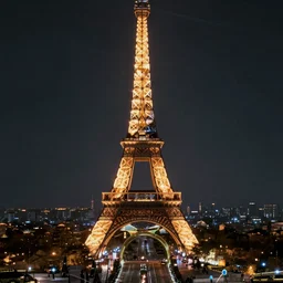 cinematography futuristic Paris at night
