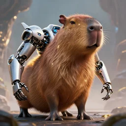 cyborg capybara , 4k, artstation, cgsociety, award-winning, masterpiece, stunning, beautiful, glorious, powerful, fantasy art