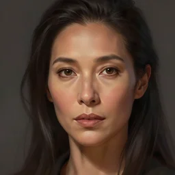 beautiful, very strong, mixed race, female, middle aged, face, no makeup, head shot, fantasy, highly detailed, digital painting, artstation, concept art, smooth, sharp focus, illustration, art by jodie muir and brom