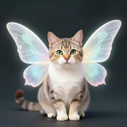 a cat with fairy wings, digital art