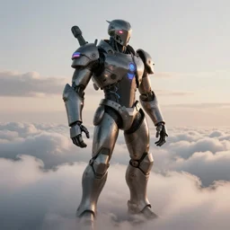 portrait of epic anthropomorphic isometric cyborg neon armor, in clouds, cinematic studio light, windy, sunrise, by gerald brom, by mikhail vrubel, by peter elson, muted colors, extreme detail, trending on artstation