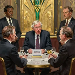 bernie sanders, eugene v. debs in a meeting, oil painting, cinematic, art deco, award winning, masterpiece, trending on artstation, 8 k