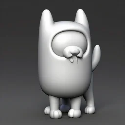 detailed 3 d mesh of jake the dog from adventure time, zbrush, modeling space