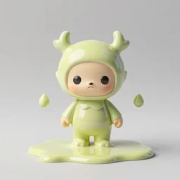 melted ebay product, drops, drips, beautiful cute, cute melting miniature resine action figure, High detail photography, 8K, 3d fractals, cute pictoplasma, one simple ceramic tintoy melting plastic, melting, melting swampmonster Figure sculpture, 3d primitives, in a Studio hollow, by pixar, by jonathan ive, cgsociety, simulation